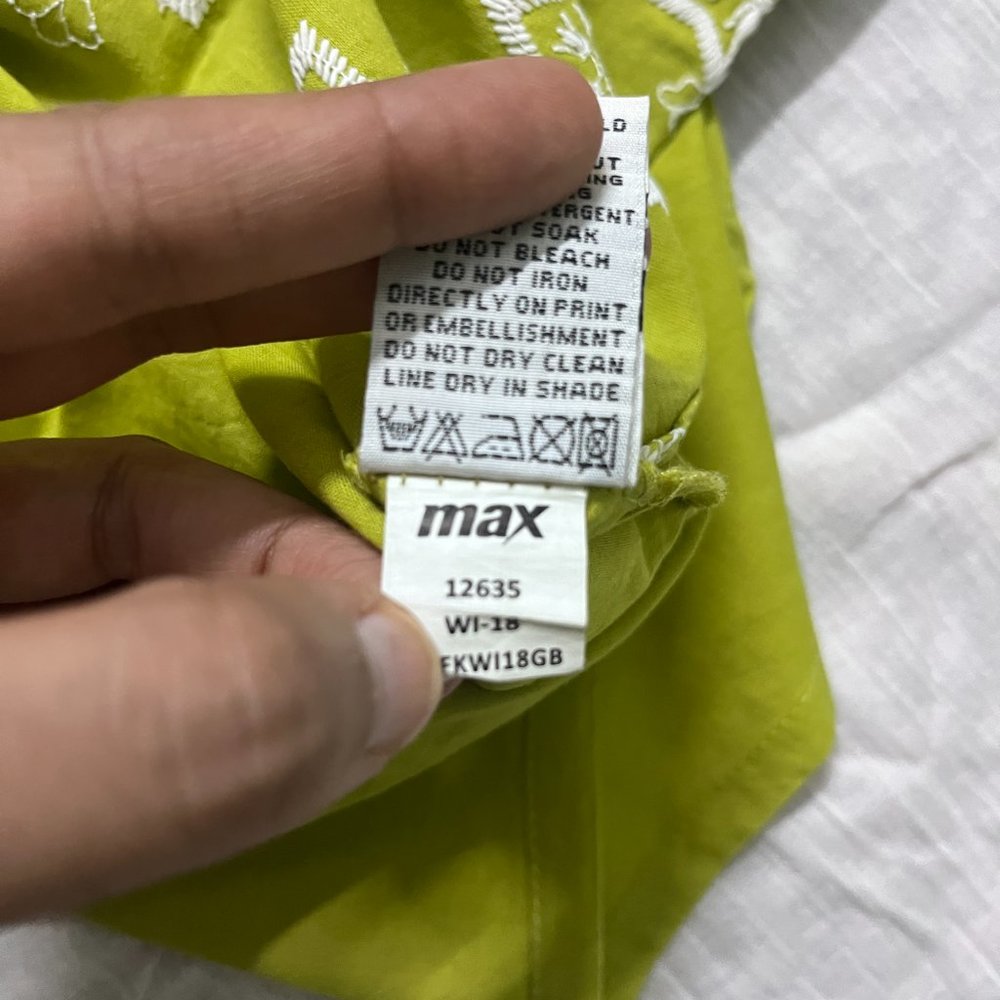 Lime Green Embroidered Cotton Kurta from Max - Picture 7 of 9